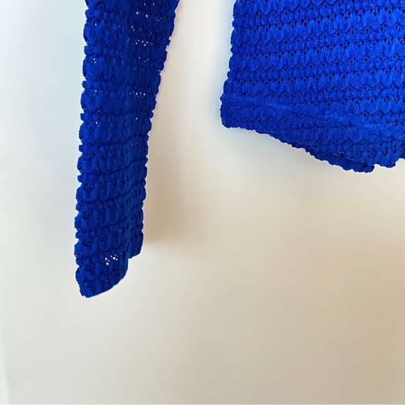 NORTHERN REFLECTIONS ROYAL BLUE LACE LONG SLEEVED TOP, MEDIUM - Picture 6 of 13